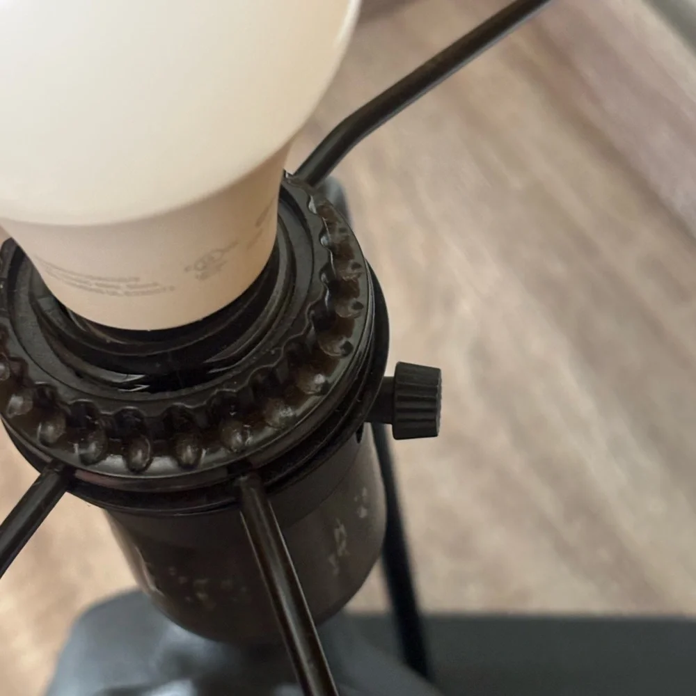 West elm black horse head table lamp